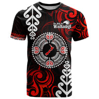 New Zealand Waitangi Day Personalised T Shirt Aotearoa Te Ra O Waitangi With Maori Tattoo LT9 Red - Polynesian Pride