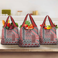 Aotearoa Kowhaiwhai Taniko Patchwork Motifs Grocery Bag