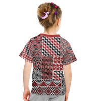 Aotearoa Kowhaiwhai Taniko Patchwork Motifs Kid T Shirt LT9 - Polynesian Pride