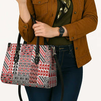 Aotearoa Kowhaiwhai Taniko Patchwork Motifs Leather Bag LT9 - Polynesian Pride