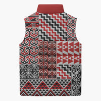 Aotearoa Kowhaiwhai Taniko Patchwork Motifs Sleeveless Puffer Jacket - Polynesian Pride