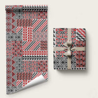 Aotearoa Kowhaiwhai Taniko Patchwork Motifs Wrapping Paper - Polynesian Pride