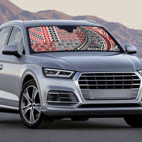 Aotearoa Maori Tribal Tattoo Auto Sun Shade Kowhaiwhai Taniko Patchwork Motifs - Polynesian Pride