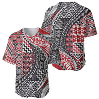 Aotearoa Maori Tribal Tattoo Baseball Jersey Kowhaiwhai Taniko Patchwork Motifs LT9 - Polynesian Pride