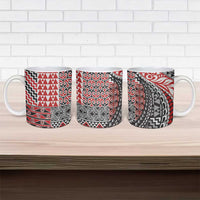 Aotearoa Maori Tribal Tattoo Ceramic Mug Kowhaiwhai Taniko Patchwork Motifs - Polynesian Pride