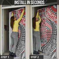 Aotearoa Maori Tribal Tattoo Door Cover Kowhaiwhai Taniko Patchwork Motifs - Polynesian Pride