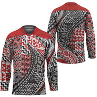 Aotearoa Maori Tribal Tattoo Hockey Jersey Kowhaiwhai Taniko Patchwork Motifs LT9 - Polynesian Pride