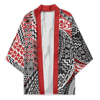 Aotearoa Maori Tribal Tattoo Kimono Kowhaiwhai Taniko Patchwork Motifs - Polynesian Pride