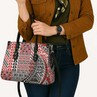 Aotearoa Maori Tribal Tattoo Leather Bag Kowhaiwhai Taniko Patchwork Motifs LT9 - Polynesian Pride