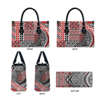 Aotearoa Maori Tribal Tattoo Leather Bag Kowhaiwhai Taniko Patchwork Motifs LT9 - Polynesian Pride
