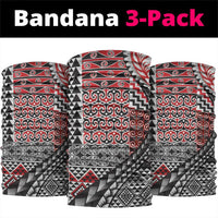 Aotearoa Maori Tribal Tattoo Neck Gaiter Kowhaiwhai Taniko Patchwork Motifs - Polynesian Pride