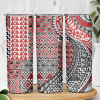 Aotearoa Maori Tribal Tattoo Skinny Tumbler Kowhaiwhai Taniko Patchwork Motifs