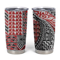 Aotearoa Maori Tribal Tattoo Tumbler Cup Kowhaiwhai Taniko Patchwork Motifs