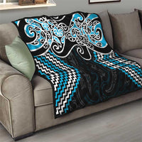 Blue Aotearoa Tukutuku Manawa Tapu Quilt Ta Moko Toi Maori LT9 - Polynesian Pride