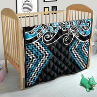 Blue Aotearoa Tukutuku Manawa Tapu Quilt Ta Moko Toi Maori LT9 - Polynesian Pride