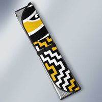 Gold Aotearoa Tukutuku Manawa Tapu Auto Sun Shade Ta Moko Toi Maori - Polynesian Pride