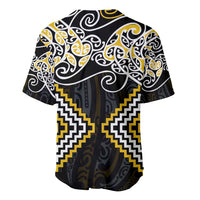 Gold Aotearoa Tukutuku Manawa Tapu Baseball Jersey Ta Moko Toi Maori LT9 - Polynesian Pride