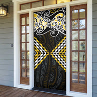 Gold Aotearoa Tukutuku Manawa Tapu Door Cover Ta Moko Toi Maori - Polynesian Pride
