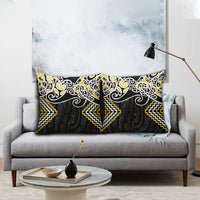 Gold Aotearoa Tukutuku Manawa Tapu Pillow Cover Ta Moko Toi Maori - Polynesian Pride