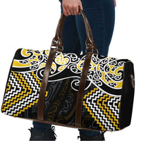 Gold Aotearoa Tukutuku Manawa Tapu Travel Bag Ta Moko Toi Maori - Polynesian Pride