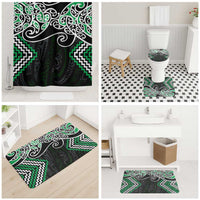 Green Aotearoa Tukutuku Manawa Tapu Bathroom Set Ta Moko Toi Maori LT9 - Polynesian Pride