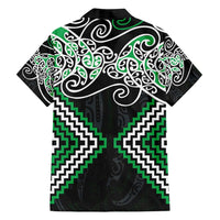 Green Aotearoa Tukutuku Manawa Tapu Family Matching Puletasi and Hawaiian Shirt Ta Moko Toi Maori