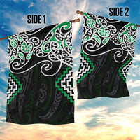 Green Aotearoa Tukutuku Manawa Tapu Garden Flag Ta Moko Toi Maori