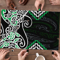 Green Aotearoa Tukutuku Manawa Tapu Puzzle Ta Moko Toi Maori - Polynesian Pride