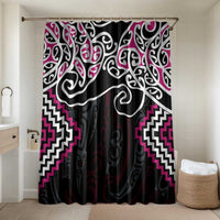 Pink Aotearoa Tukutuku Manawa Tapu Bathroom Set Ta Moko Toi Maori LT9 Shower Curtain Only Pink - Polynesian Pride