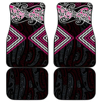 Pink Aotearoa Tukutuku Manawa Tapu Car Mats Ta Moko Toi Maori