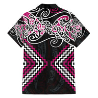 Pink Aotearoa Tukutuku Manawa Tapu Family Matching Puletasi and Hawaiian Shirt Ta Moko Toi Maori