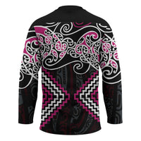 Pink Aotearoa Tukutuku Manawa Tapu Hockey Jersey Ta Moko Toi Maori - Polynesian Pride