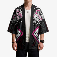 Pink Aotearoa Tukutuku Manawa Tapu Kimono Ta Moko Toi Maori - Polynesian Pride