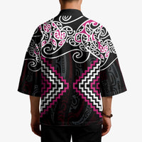 Pink Aotearoa Tukutuku Manawa Tapu Kimono Ta Moko Toi Maori - Polynesian Pride