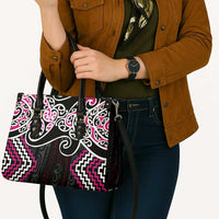 Pink Aotearoa Tukutuku Manawa Tapu Leather Bag Ta Moko Toi Maori LT9 - Polynesian Pride