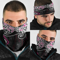 Pink Aotearoa Tukutuku Manawa Tapu Neck Gaiter Ta Moko Toi Maori - Polynesian Pride