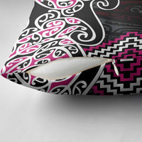 Pink Aotearoa Tukutuku Manawa Tapu Pillow Cover Ta Moko Toi Maori - Polynesian Pride