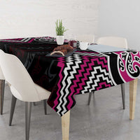 Pink Aotearoa Tukutuku Manawa Tapu Tablecloth Ta Moko Toi Maori