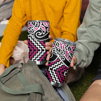 Pink Aotearoa Tukutuku Manawa Tapu Tumbler Cup Ta Moko Toi Maori