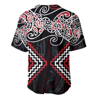 Red Aotearoa Tukutuku Manawa Tapu Baseball Jersey Ta Moko Toi Maori LT9 - Polynesian Pride