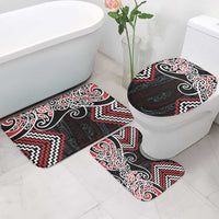 Red Aotearoa Tukutuku Manawa Tapu Bathroom Set Ta Moko Toi Maori LT9 - Polynesian Pride