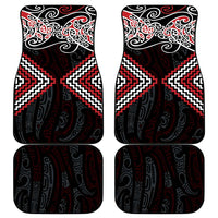 Red Aotearoa Tukutuku Manawa Tapu Car Mats Ta Moko Toi Maori
