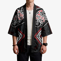 Red Aotearoa Tukutuku Manawa Tapu Kimono Ta Moko Toi Maori - Polynesian Pride