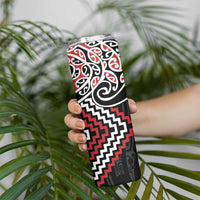 Red Aotearoa Tukutuku Manawa Tapu Skinny Tumbler Ta Moko Toi Maori