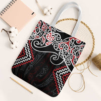 Red Aotearoa Tukutuku Manawa Tapu Tote Bag Ta Moko Toi Maori - Polynesian Pride