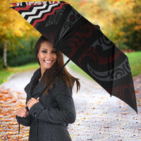 Red Aotearoa Tukutuku Manawa Tapu Umbrella Ta Moko Toi Maori - Polynesian Pride