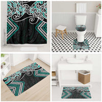 Turquoise Aotearoa Tukutuku Manawa Tapu Bathroom Set Ta Moko Toi Maori LT9 - Polynesian Pride