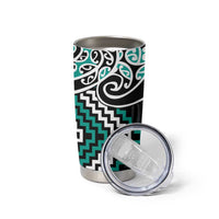Turquoise Aotearoa Tukutuku Manawa Tapu Tumbler Cup Ta Moko Toi Maori
