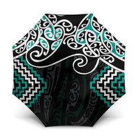 Turquoise Aotearoa Tukutuku Manawa Tapu Umbrella Ta Moko Toi Maori - Polynesian Pride