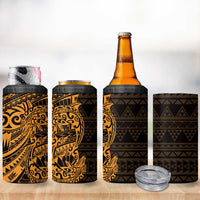 Gold Couple Dolphins Maori Polynesian Style 4 in 1 Can Cooler Tumbler